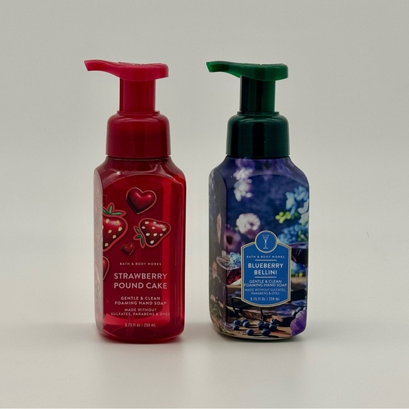 Bath & Body Works Strawberry Pound Cake & Blueberry Bellini Hand Soaps NWT - Picture 2 of 6